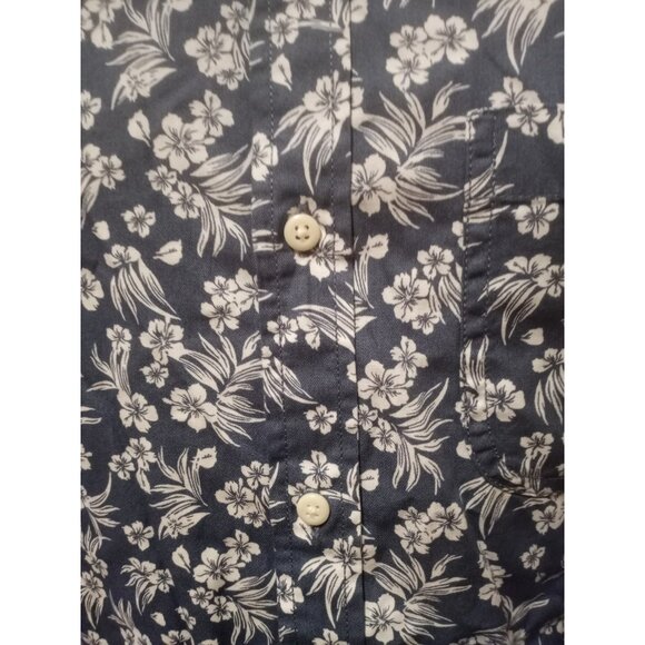 New Hawker Rye Mens Large L Button Down Shirt Blue Floral Cotton Regular Fit NWT - Picture 5 of 14